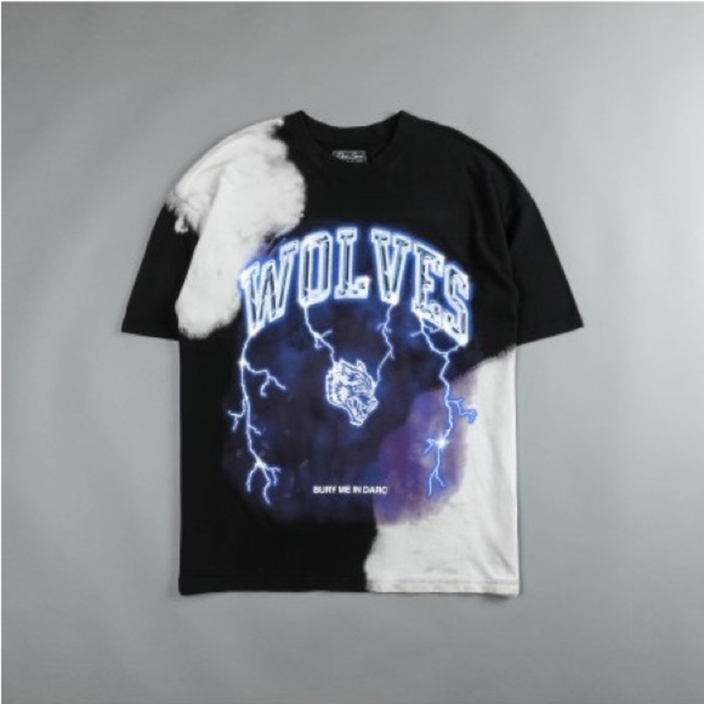 In The Sky Premium Vintage Oversized Unisex Tee in Black Acid Wash #630 of 1000